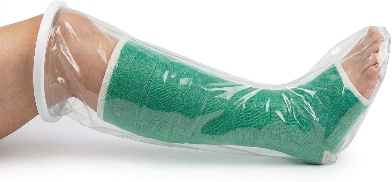 NOVA Waterproof Leg Cast Cover for Shower – Reusable Watertight Foot & Lower Leg Protector, 42” Adult Short Leg Cast Cover, Easy On/Off, Durable Vinyl, Keeps Bandages & Casts Dry