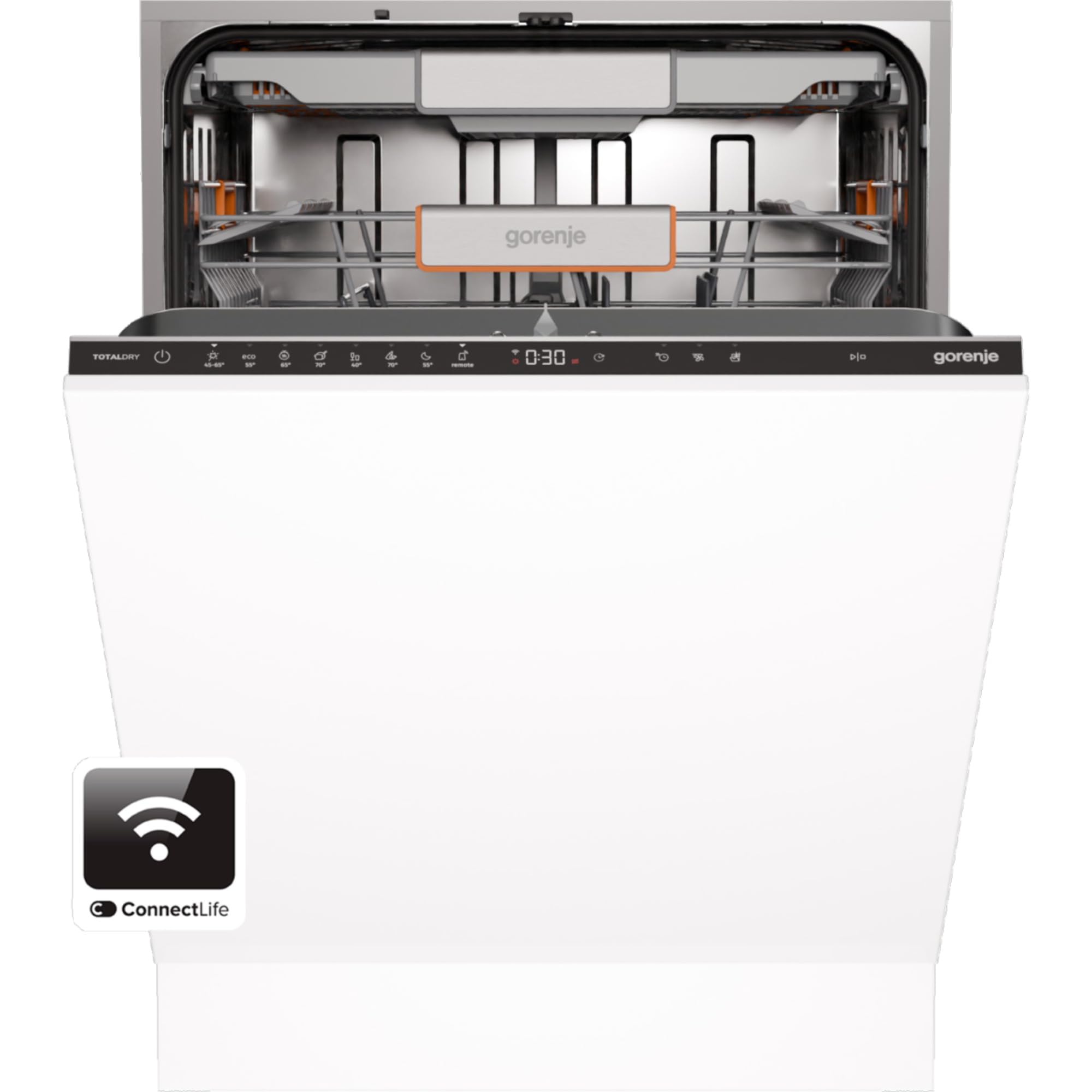 Gorenje ULTRA16BWIFI Lavavajillas/empotrable delantero no incluido/fabricado en la UE, 60 anchos/16 mesas/7 programas/ConnectLife/programa nocturno/luz LED de estado/eficiencia energética: B