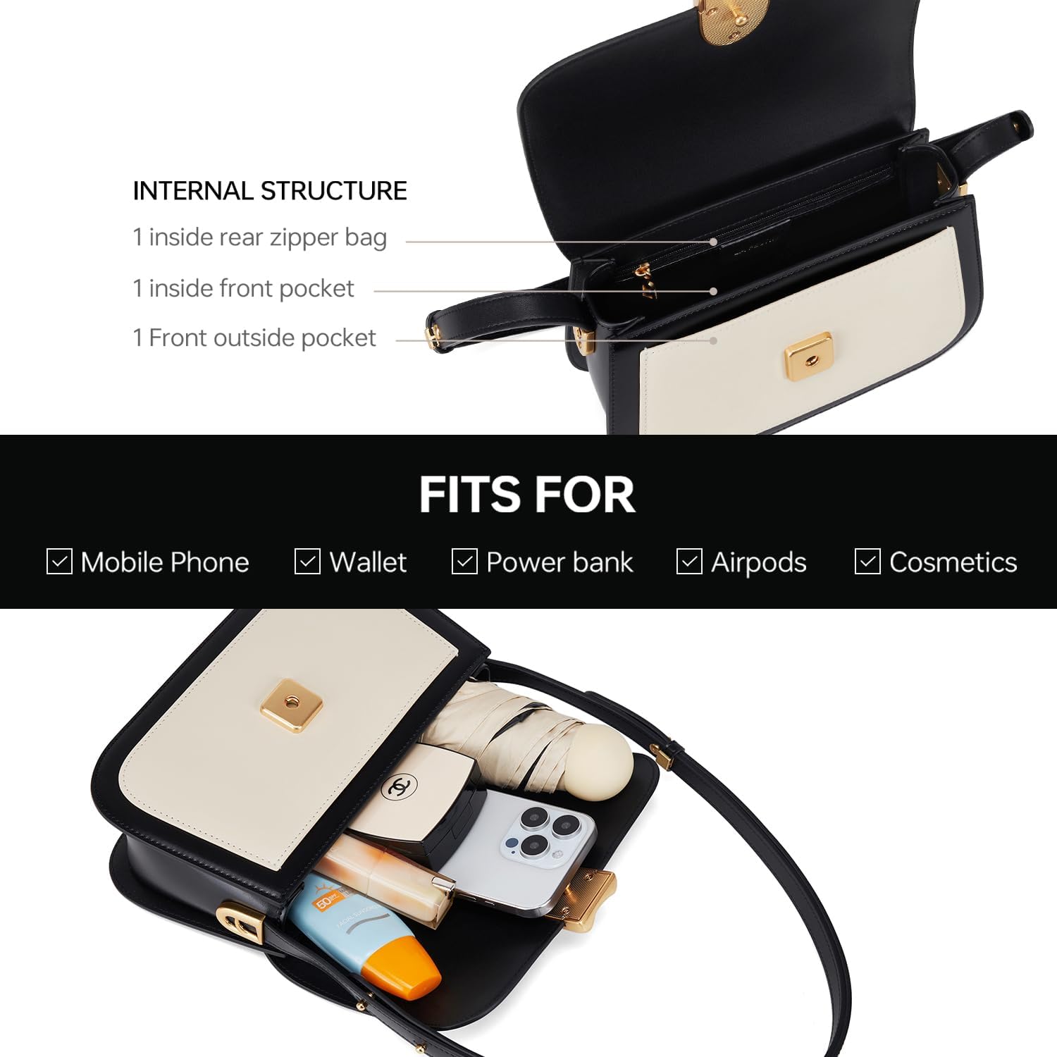 LAFESTIN Genuine Leather Shoulder Bag for Women with Adjustable Strap, Crossbody Purses For Women, Designer Inspire Handbags - Image 7