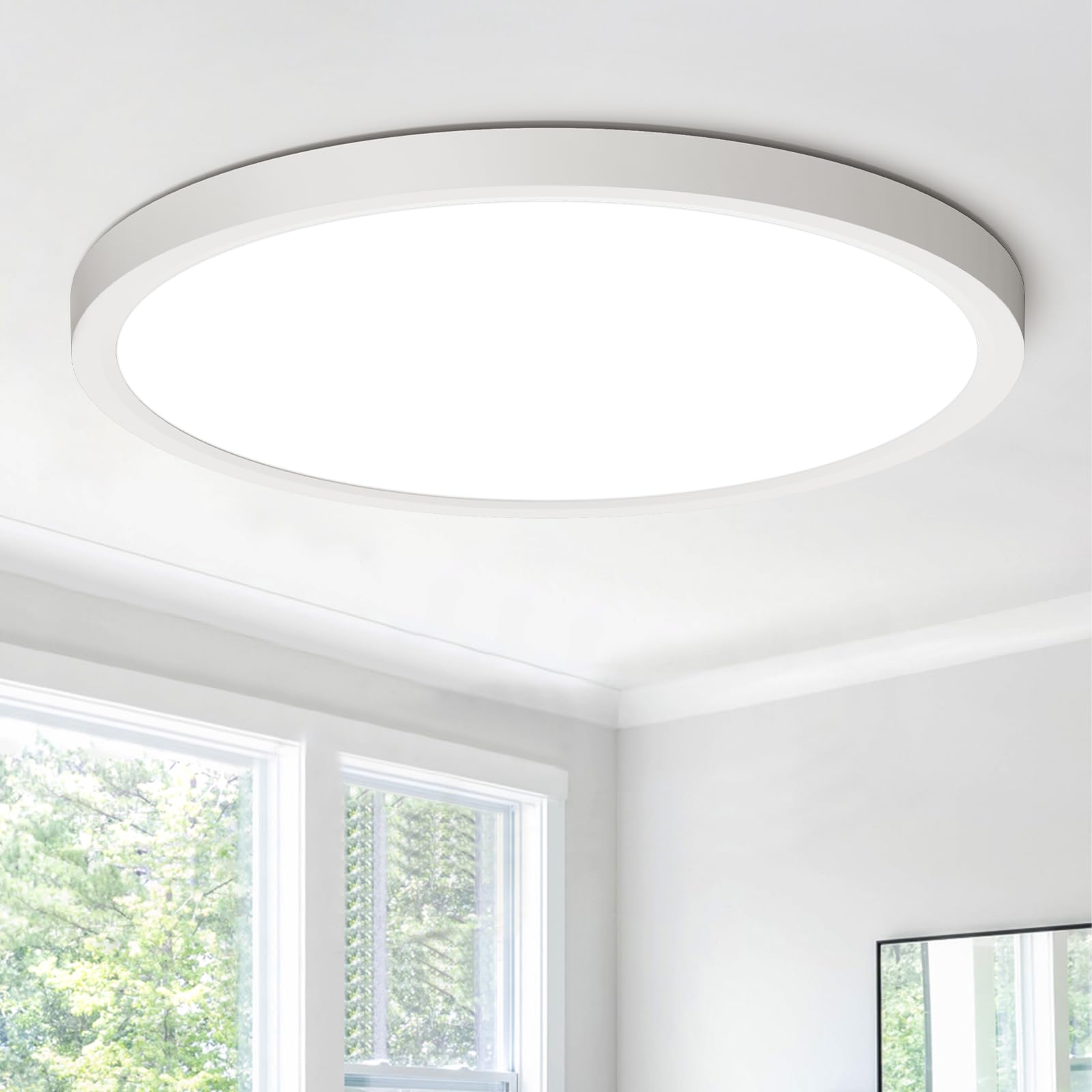 Aphyni 18W 2400LM Ø22cm Deckenleuchten,5Farben 2700/3500/4000/5000/6500K LED Deckenleuchte Flach,Ultra Dünn Deckenbeleuchtung für Badezimmer,Küche,Schlafzimmer