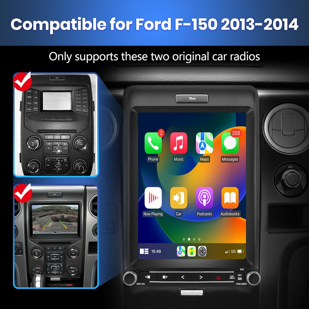 12.1 Inch Car Radio for Ford F150 2013 2014, Android 13 Stereo with Wireless CarPlay & Android Auto, DSP, Bluetooth, WiFi, SWC,MirrorLink [ 4G+64G ]