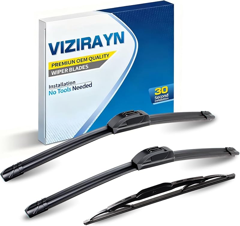 Palhetas do limpador de para-brisa dianteiro e traseiro vizirayn para Honda CR-V 2012 a 2016 – 26" + 16" + 13", conjunto com 3