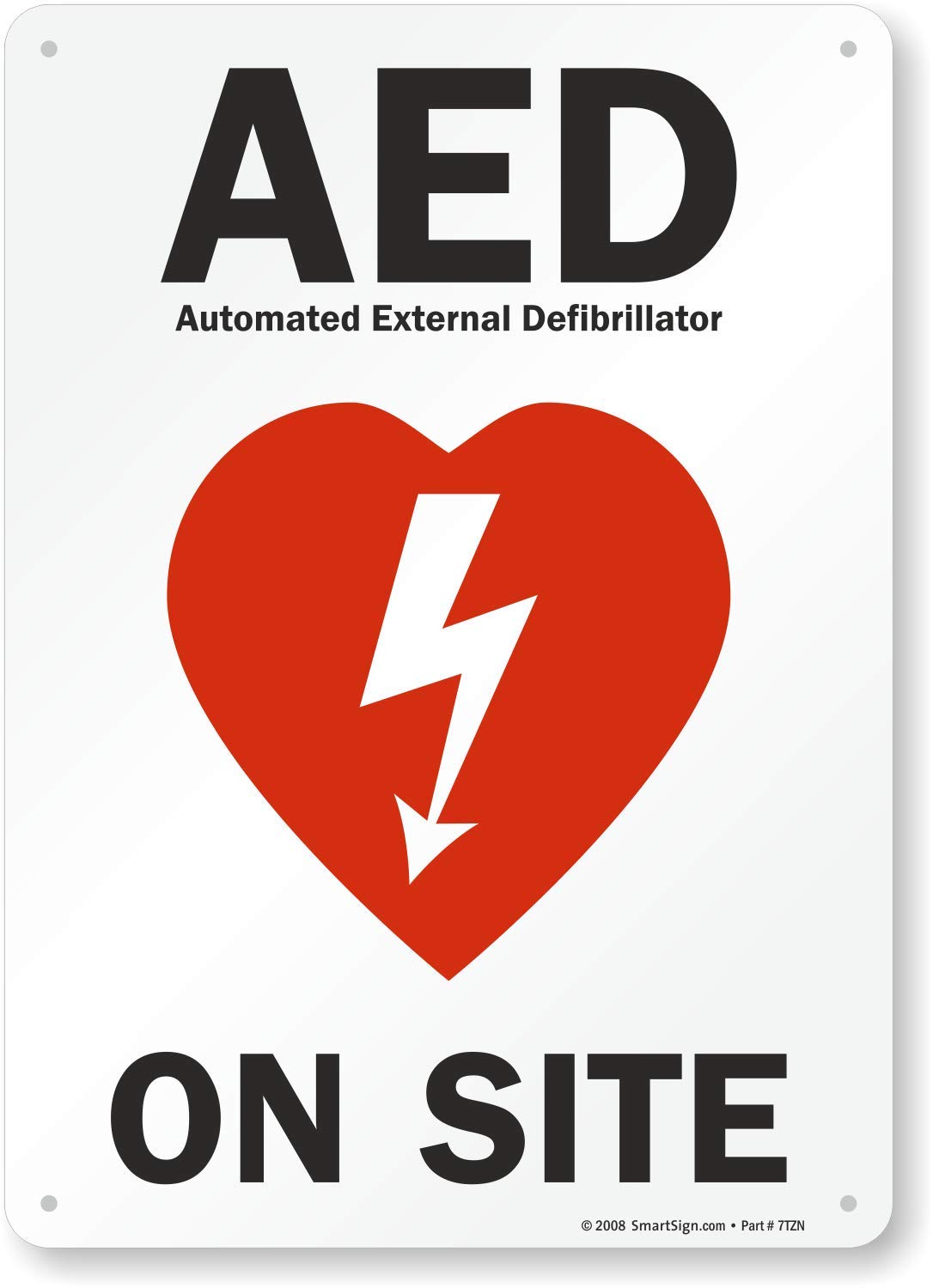 SmartSign tarafından"AED on Site" İşareti | 10" x 14" Plastik