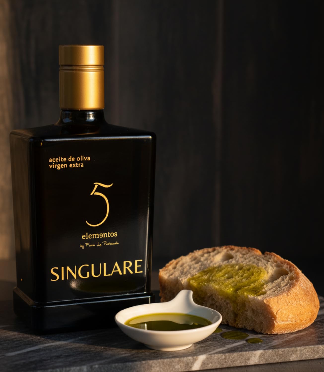 5 elementów Singulare - Premium Olej z oliwek z pierwszego tłoczenia 500 ml - Olej Pique Nowa Kampania 24/25 - Kolor Zielony i Intensywny Smak