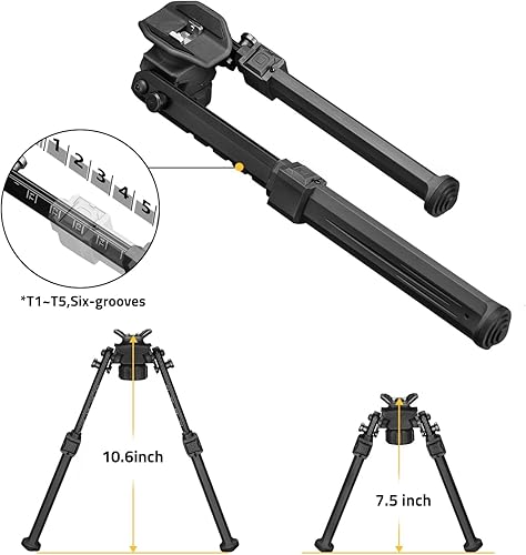 Miniatura 3 de CVLIFE Bipod for Shooting and Hunting,Rifle Bipod Sling Mounting Bipod for Rifle Made of Lightweight High-Strength Polymer