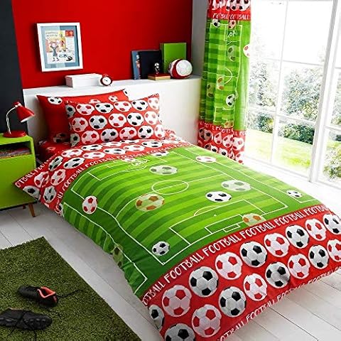 Goal Football Double Duvet Cover and Pillowcase Set - Red Cover
