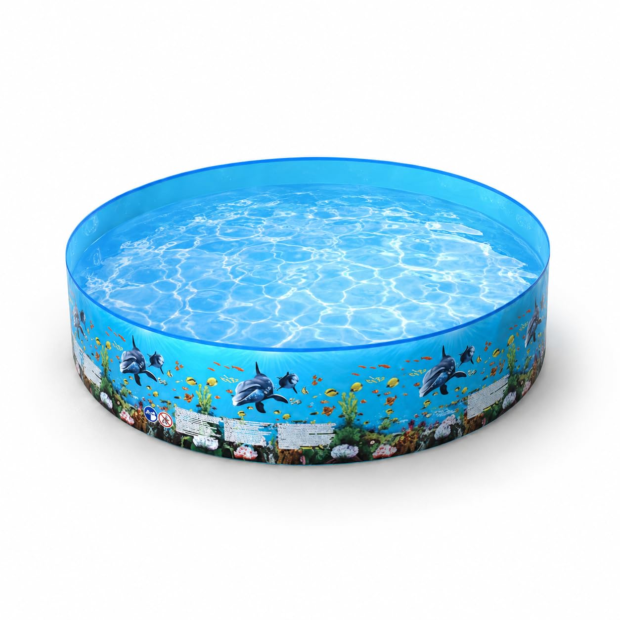Paddling Pool - 122x25cm No Inflation Foldable Paddling Pool For Kids, Hard-Wearing PVC Outdoor Pools, Sea Life Design for Garden Patio Use