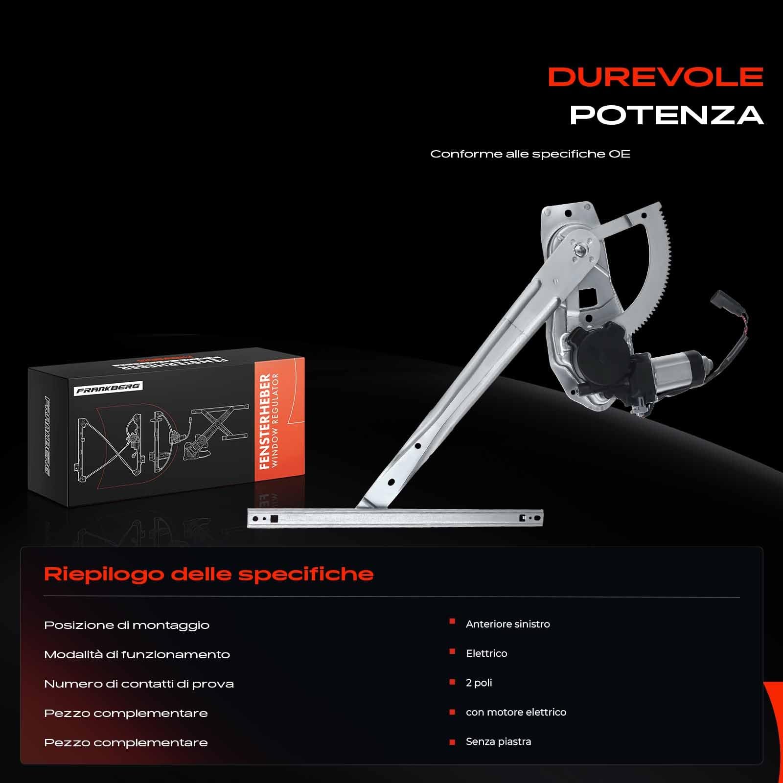 Frankberg Alzacristalli con motore 2/3 porte anteriore sinistro Sostituzione per Transit Bus FD FB FS FZ FC Transit Kasten FA Transit pianale/telaio FM FN tutti i motori 2000-2014 YC15V23201