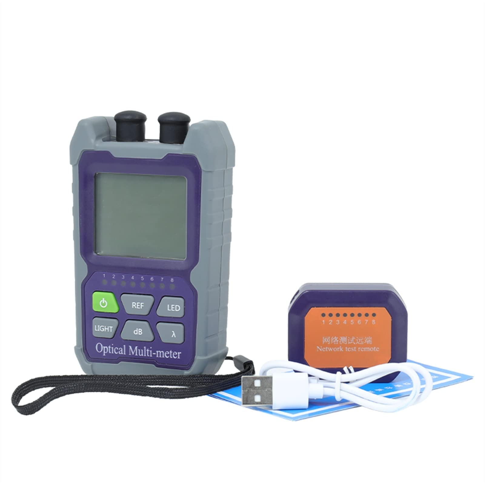 Tester światłowodowy Mini 4 w 1 optyczny miernik mocy precyzyjny zintegrowana maszyna z czerwonym światłem Wizualny lokalizator błędów test kabla sieciowego 5 km 15 km30 km (kolor: OP50AP-TV15
