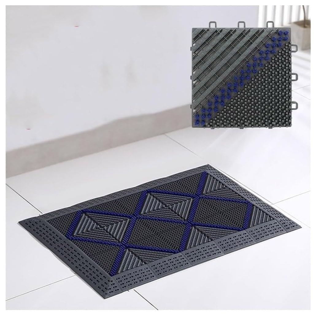Tapis de porte extérieur robuste gris 75x90cm pour entrée d'hôtel et sol commercial