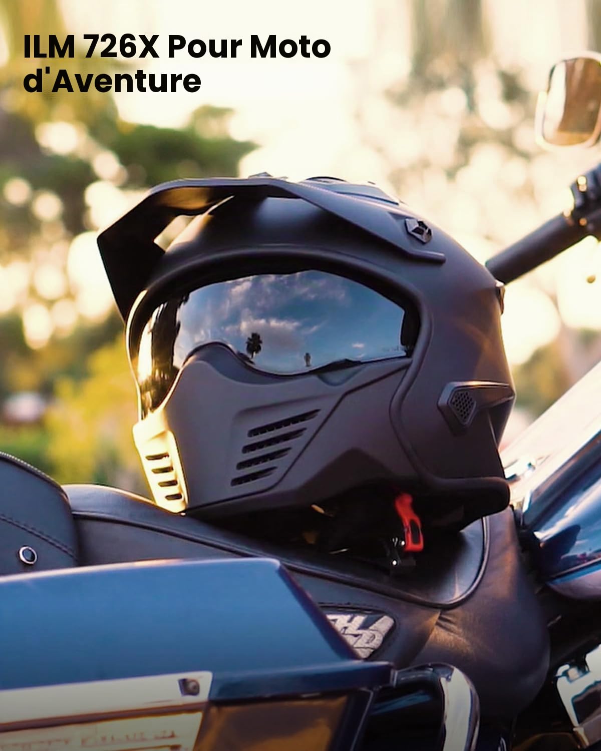 ILM Casque Moto Cross Homme Femme-Casque Moto Jet Vintage Rétro Moped Scooter Adulte Homologué ECE Modèle 726X