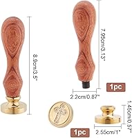 Vista 3 de PH PandaHall Sello de cera de cruz de Pascua, sello de sellado cruzado vintage, sellos de cera retro para adornos de boda, invitaciones de fiesta