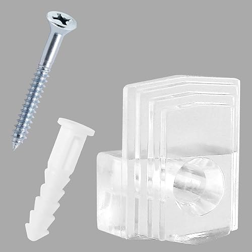 Miniatura 4 de Litoexpe Juego de 24 clips de soporte de espejo, 0.236 in (14 de pulgada) transparente, accesorios de plástico para colgar espejos para pared,