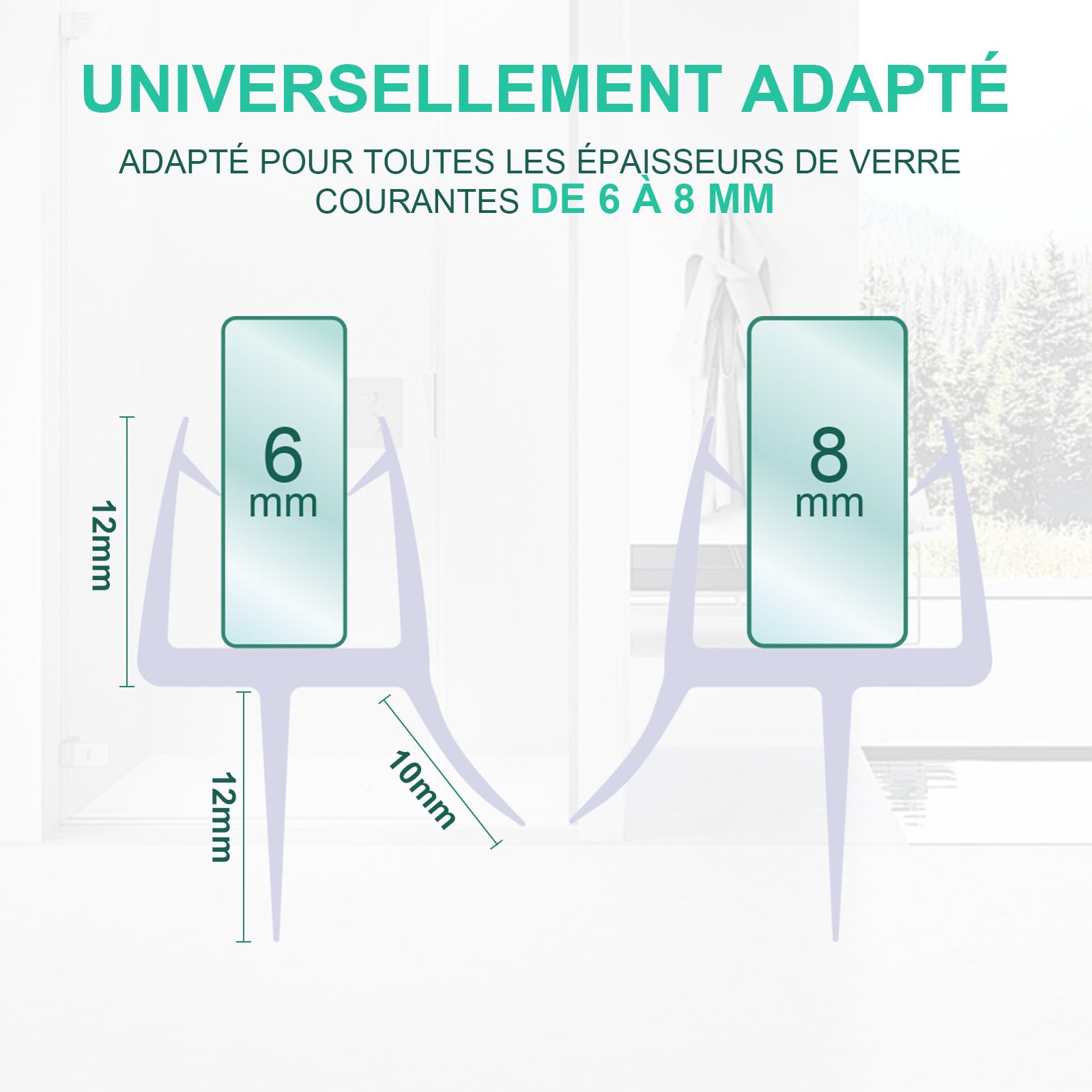 SURFOU Lot de 2 bandes d'étanchéité transparentes de 100 cm pour porte de douche de 6 mm/7 mm/8 mm d'épaisseur - Couvre un écart jusqu'à 12 mm - Bande de joint de rechange réglable