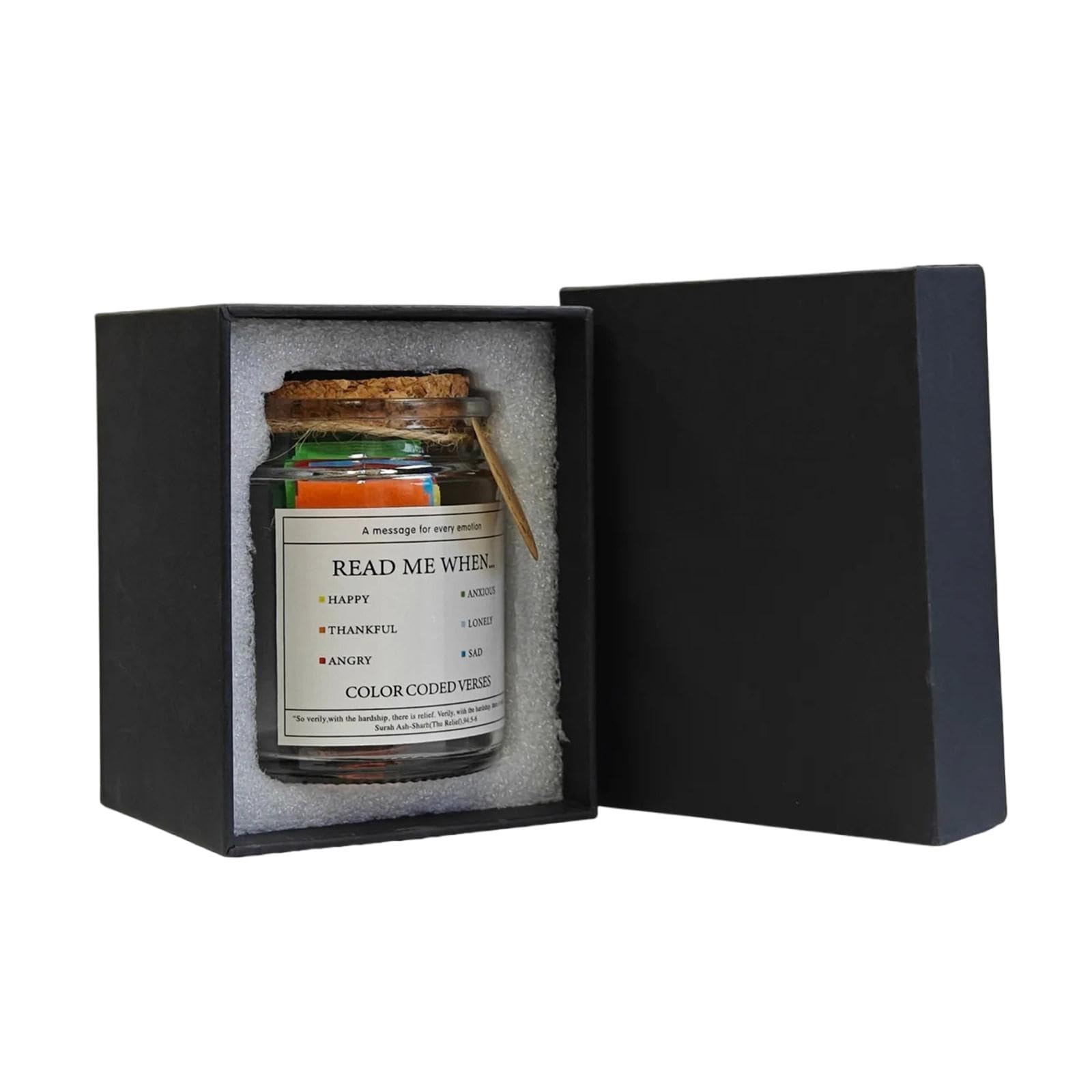 Jazuaiao Inspirational Quran Verses Jar Prayer Jar for Emotional Supports and Reflection for Various Occasion Quranic Verses