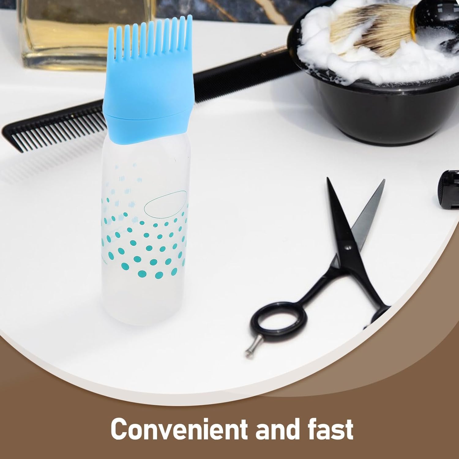 Mikinona 5pcs Hair Dye Applicator Bottles Comb Precise Hair Coloring Tool for Salon Use Plastic Measurement Scale Lightweight and Portable for Home and