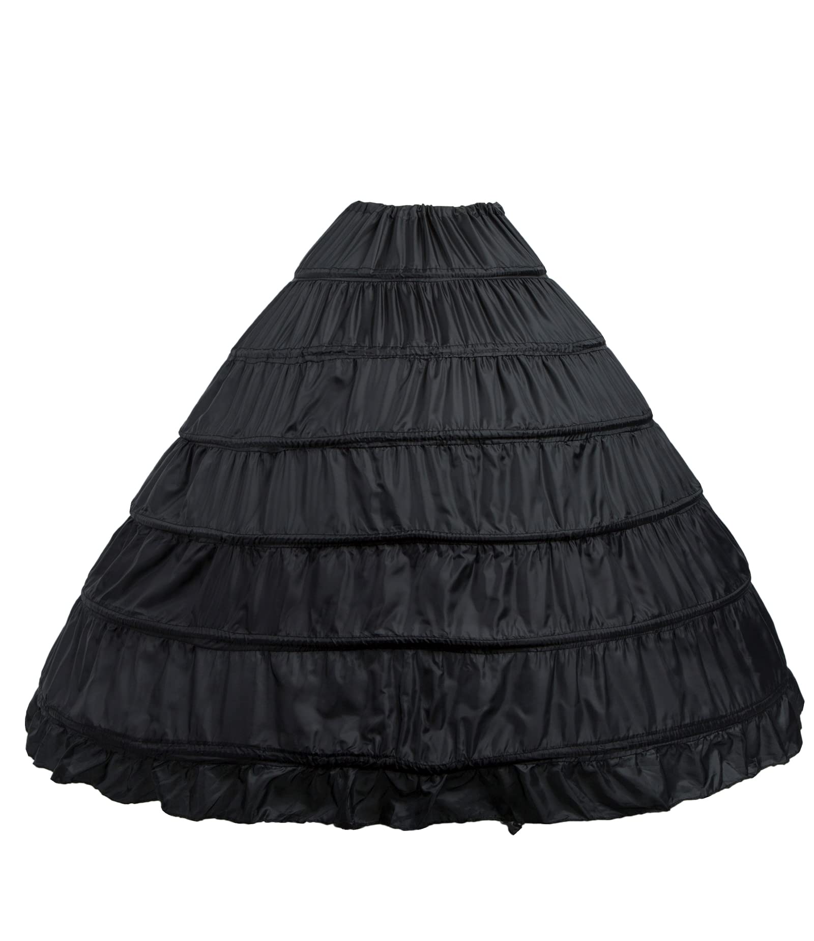 PrettyFirstPrettyFirst Womens Petticoat 6 hoop Skirt Crinoline Underskirt Full Floor Length Petticoat Slips for Wedding Dress Ball Gown