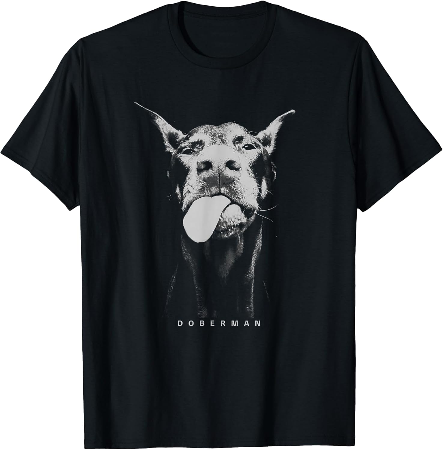 Playful Doberman Serving Attitude with a Tongue-Out Smirk T-Shirt