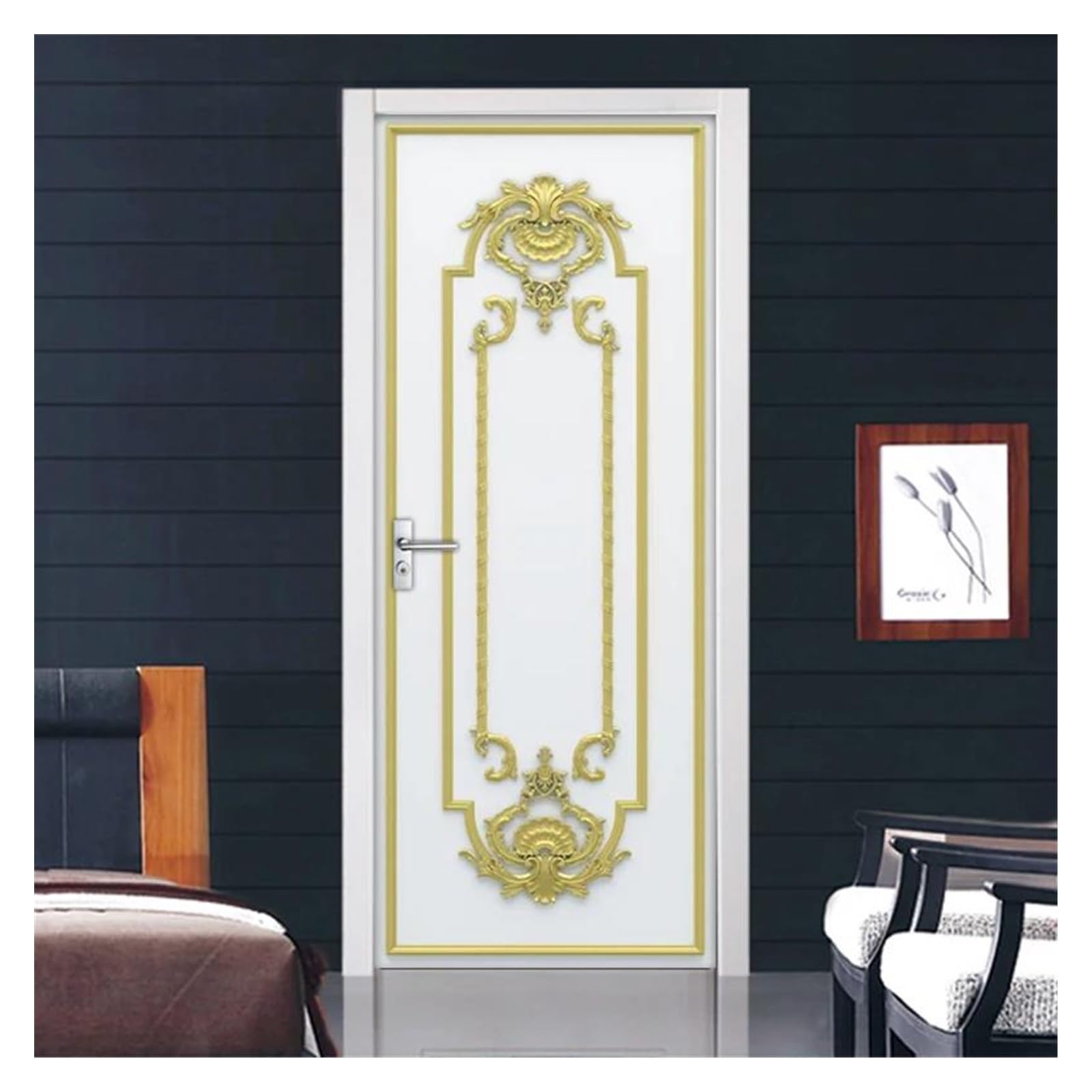 Papier peint en vinyle pour porte de chambre style déco murale moderne