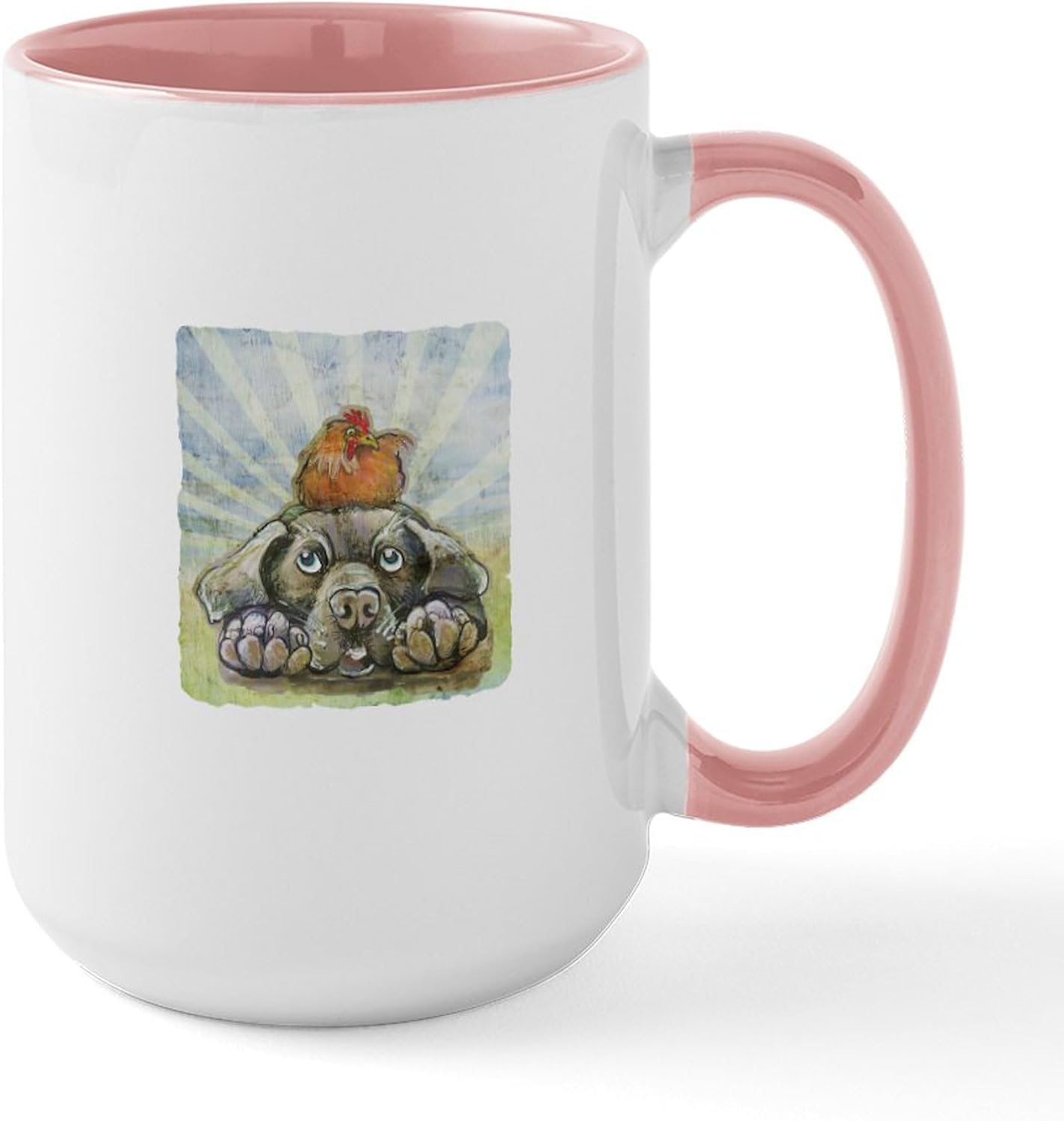 CafePress Mother Hen Chicken Large Mug 15 oz (444 ml) Ceramic Coffee Mug
