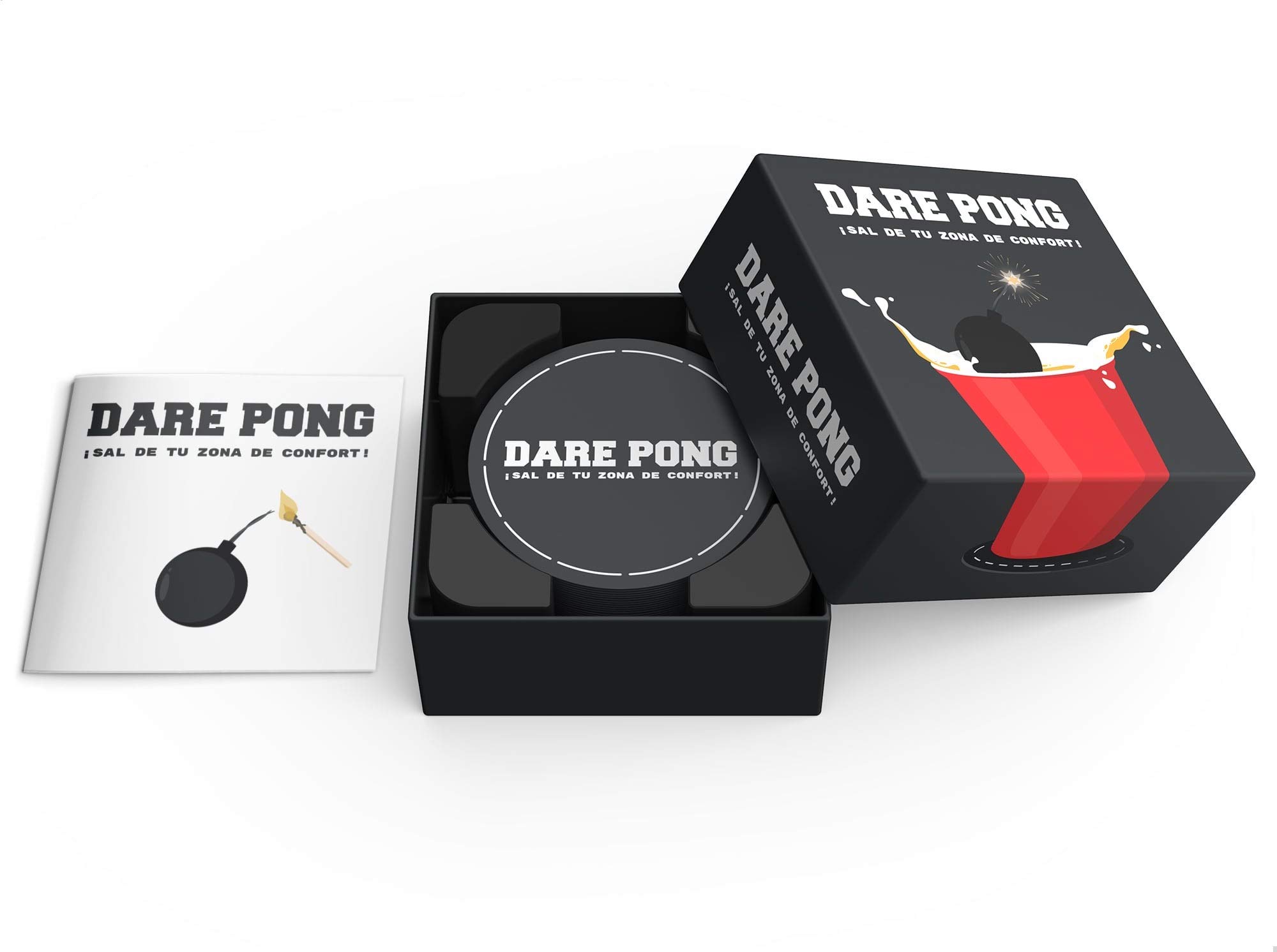 Dare Pong®, A Combination of Beer Pong and Test or Truth Drinking Game, Novelty 2021, Ideal for Parties Bottles - Image 2