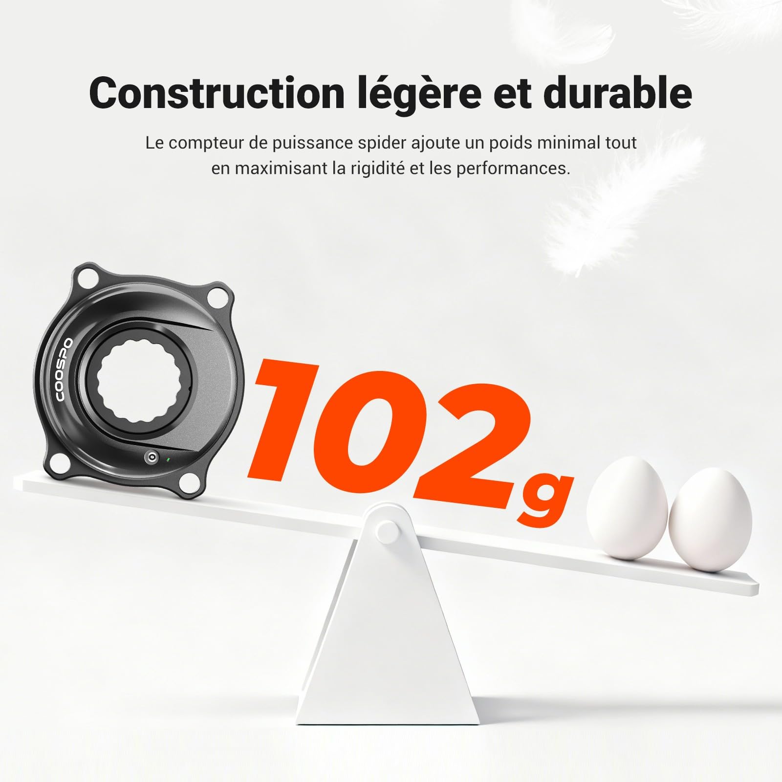 Capteur de Puissance COOSPO S10 Spider pour Pédalier Easton 110 BCD 4-Boulons – Mesure de Puissance Double Face Précision, Compatible Bluetooth/Ant+, Léger pour Vélo de Route & VTT