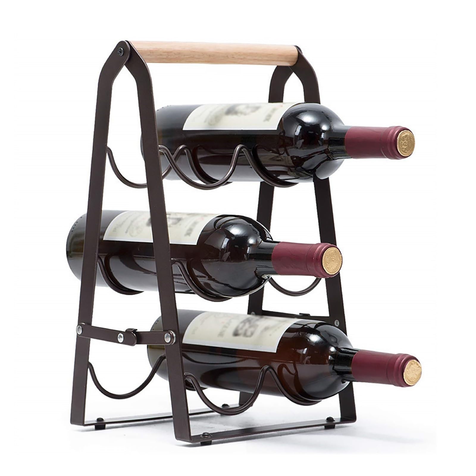 Soporte for Vino de Madera Mesa, diseño 3 Niveles