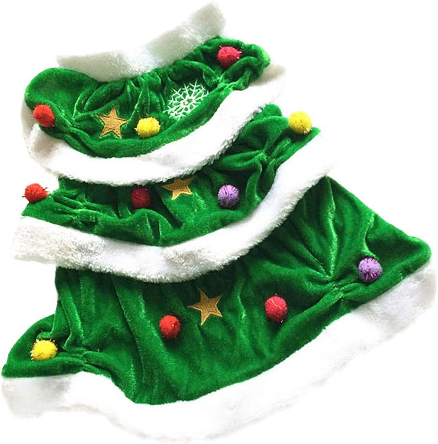 POPETPOP Pet Christmas Costume-Christmas Tree Shaped Dog Costume Pet Winter Clothes Comfortable Warm Hoodie Dress for Party - Image 4