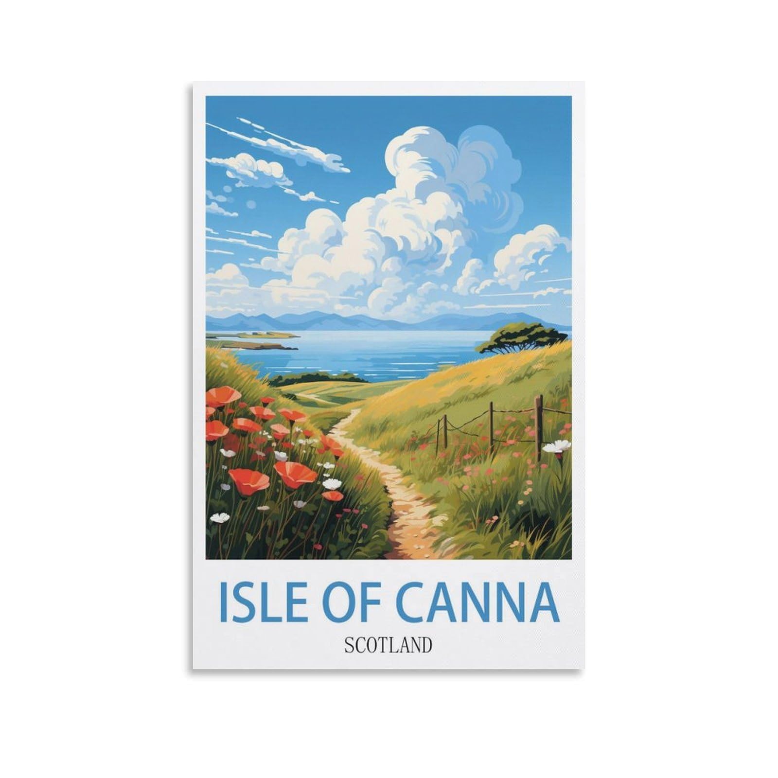 EZMLFA Diamond Art Kits Adults,Isle of Canna Scotland,5D DIY Diamond Art Kits for Beginners Round Full Drill Diamond Painting for Home Wall Decoration Gift 40x40cm