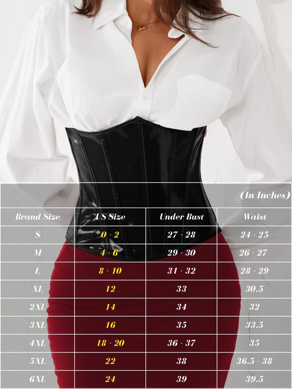 Kaei&Shi Faux Leather Waist Corsets Belt,Underbust Latex Corset Tops For Women Costumes