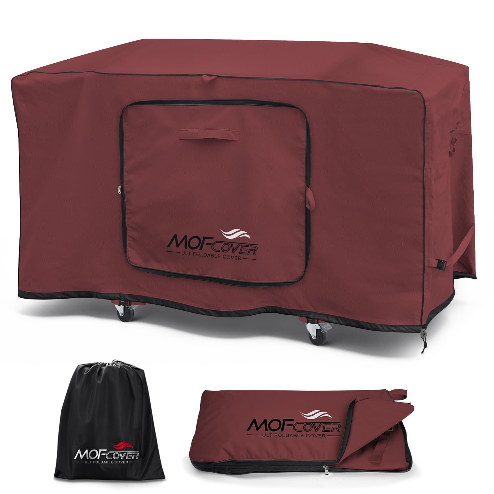 Upgraded Foldable Griddle Cover for Blackstone 36 inch Griddle with Hood, 600D Heavy Duty Flat Top Gas Grill Cover for Blackstone 4 Burner Grill, Red