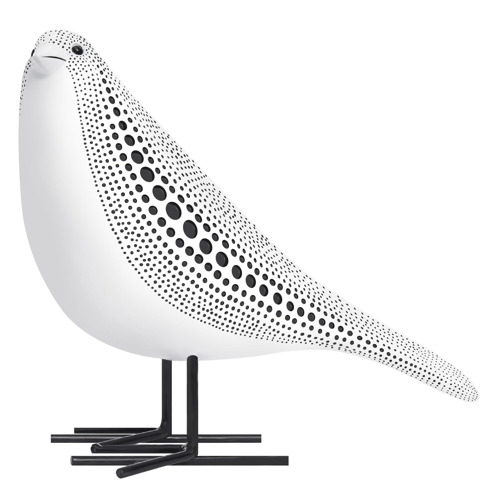 Haute Collage White-Bird Modern Black And White Textured Dot Vase, Imperfect Beauty (White-Bird)