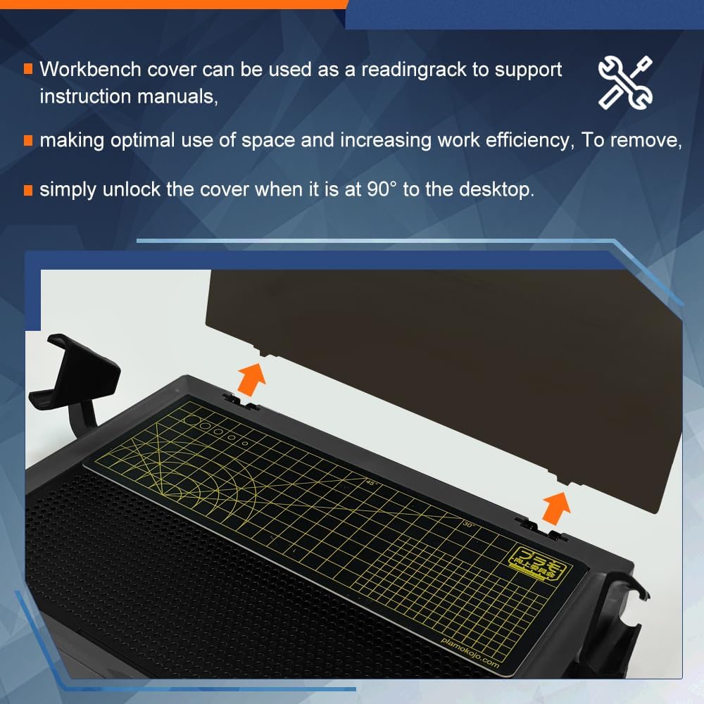 MWK-18 Model Assembly Gundam Model kitsTable Basic, Portable Model Building, Assembly, Cutting Worktable, Work Table with Movable Drawer, Dual Craft Cut Mat, Easy Folds for Storage