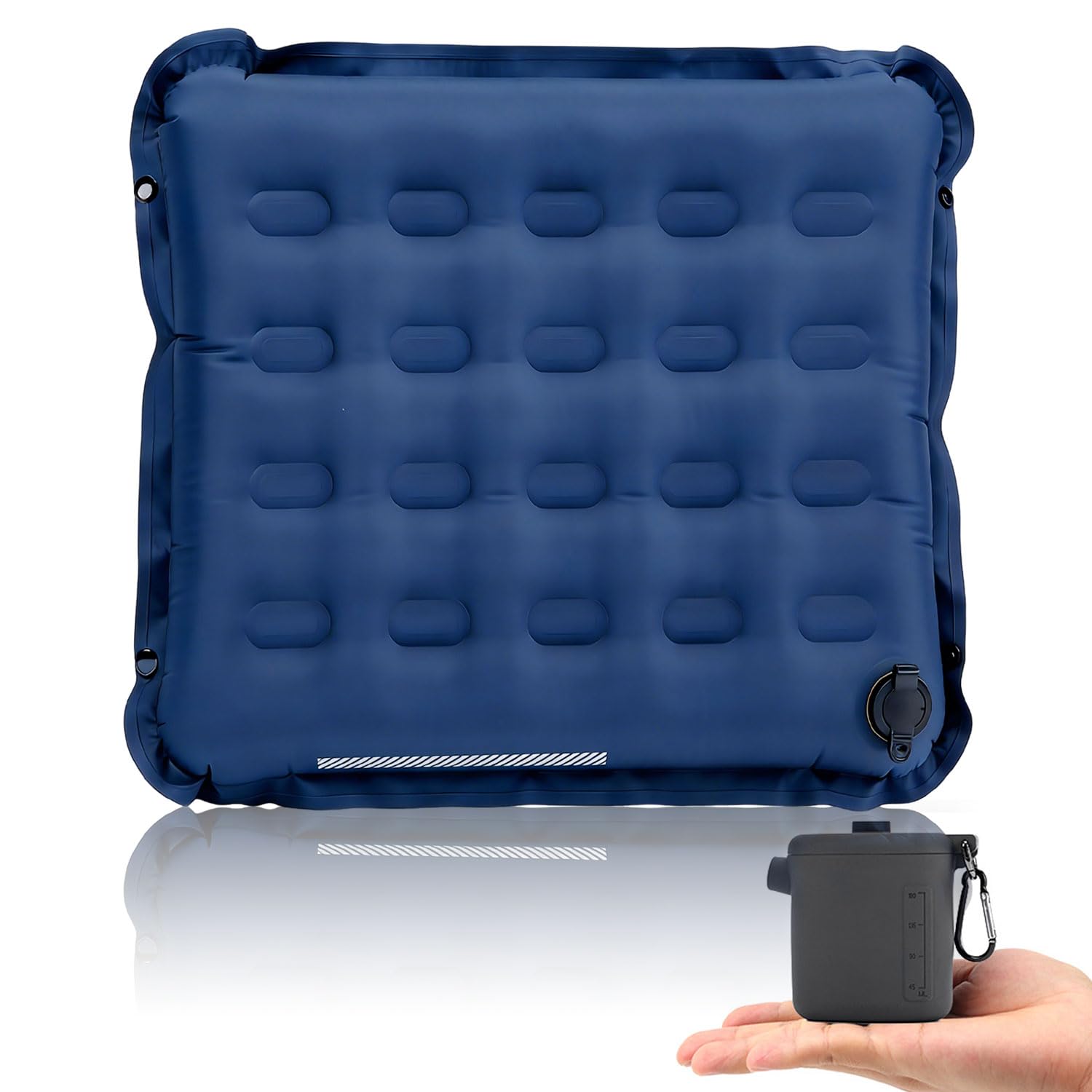 Cojín Plegable con Bomba Integrada y Botones Laterales Impermeable para Camping Estadio Montaña