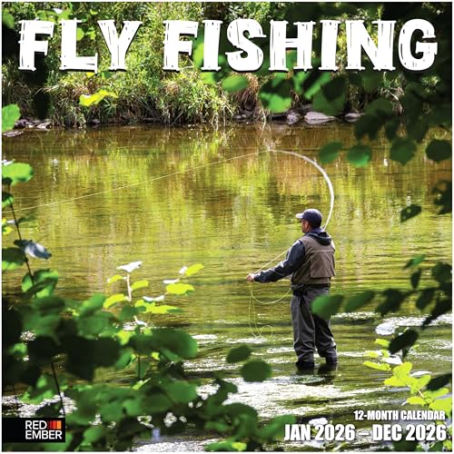 RED EMBER Fly Fishing 2026 Wall Calendar 12 Month | 12