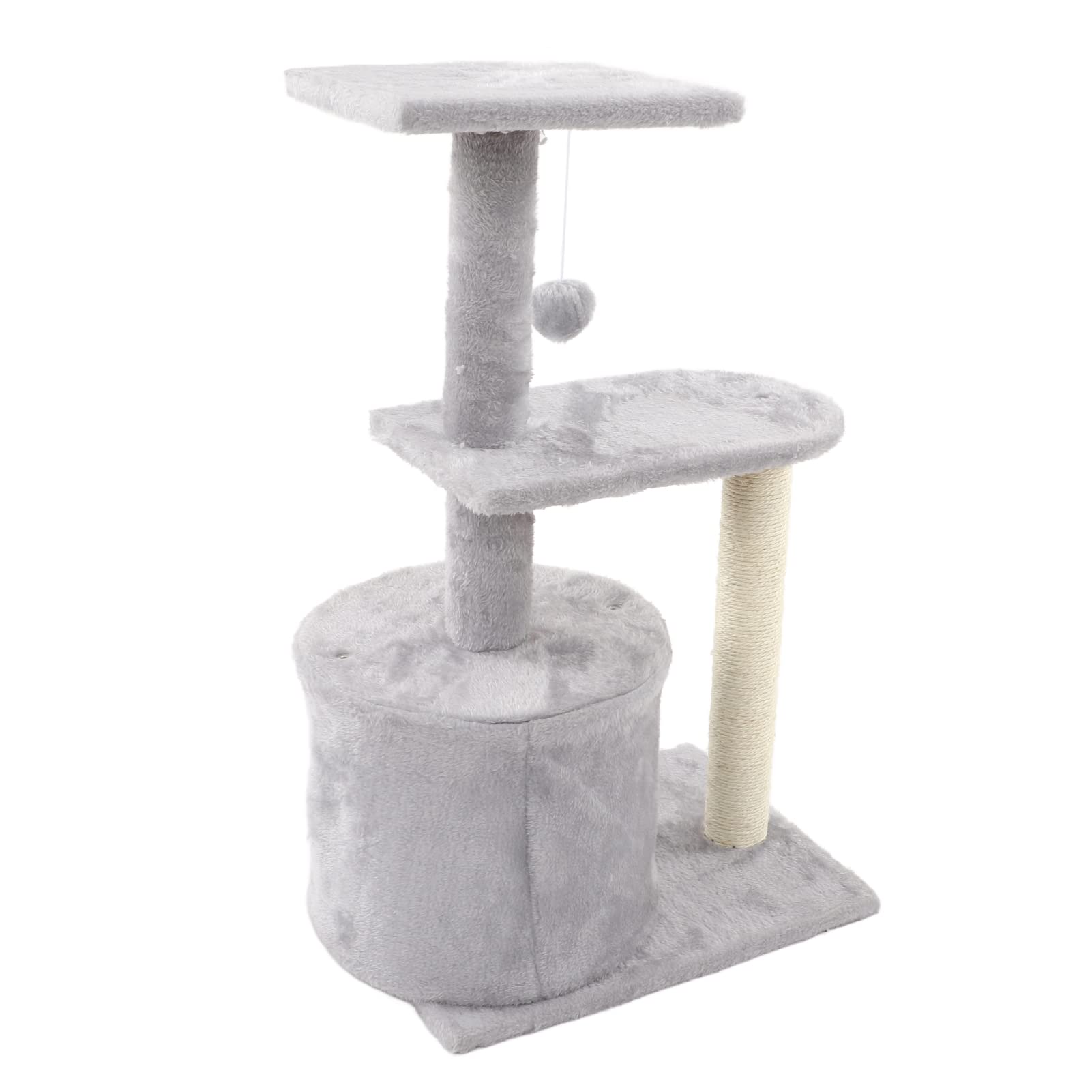 Torre Rascadora para Gatos, Juguete Resistente para árbol con Bola de Felpa Colgante para Todas Las Estaciones, Adecuado para Familias con Varios Gatos