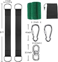 Vista 5 de Juego de 2 correas de columpio para árbol (juego de 2), correas de columpio de árbol de 3/8/10/20/30 pies con capacidad para 5000 libras