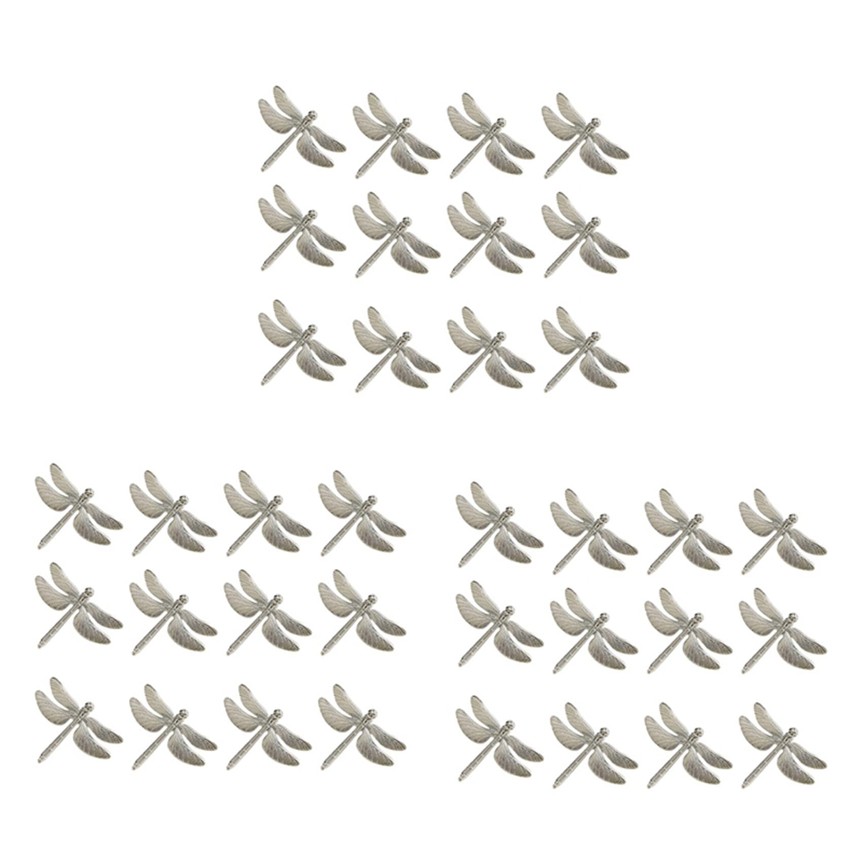 Hndhbfgrt 36 Pcs Dragonfly Napkin Rings, Zinc Alloy Napkin Buckle Silver Napkin Ring