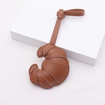 Keychain, Croissant, Bag Charm, PU Leather, Cute, Fashionable, Bag, Decoration, Bread Shape, Accessory, Women's, Gift