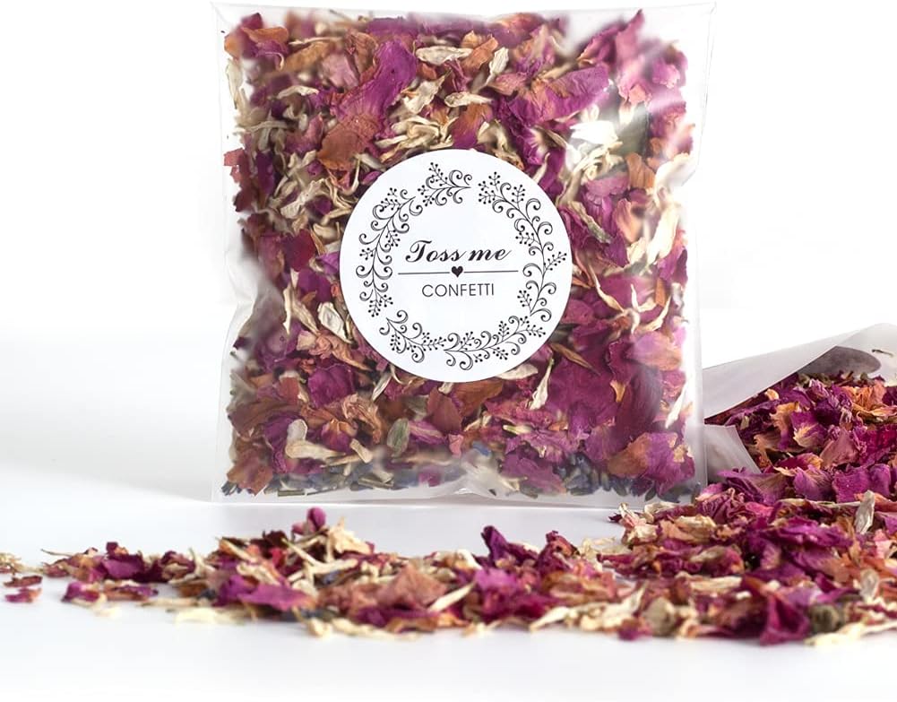 RUIKA Confetti Dried Rose Flower Petals 100 Natural Wedding Confetti Dried Flower