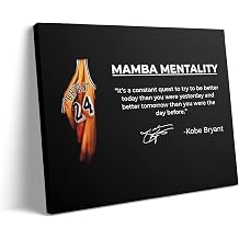 Kobe Bryant 16"x20" Canvas Framed Wall Art, Mambity Black Mamba Poster, NBA Basketball Motivation Wall Decor Style 2