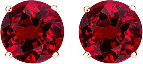 Miniatura 2 de Houston Diamond District 0.5 to 6 Carat Natural Ruby Stud Earrings 4 Prong Push Back for Women