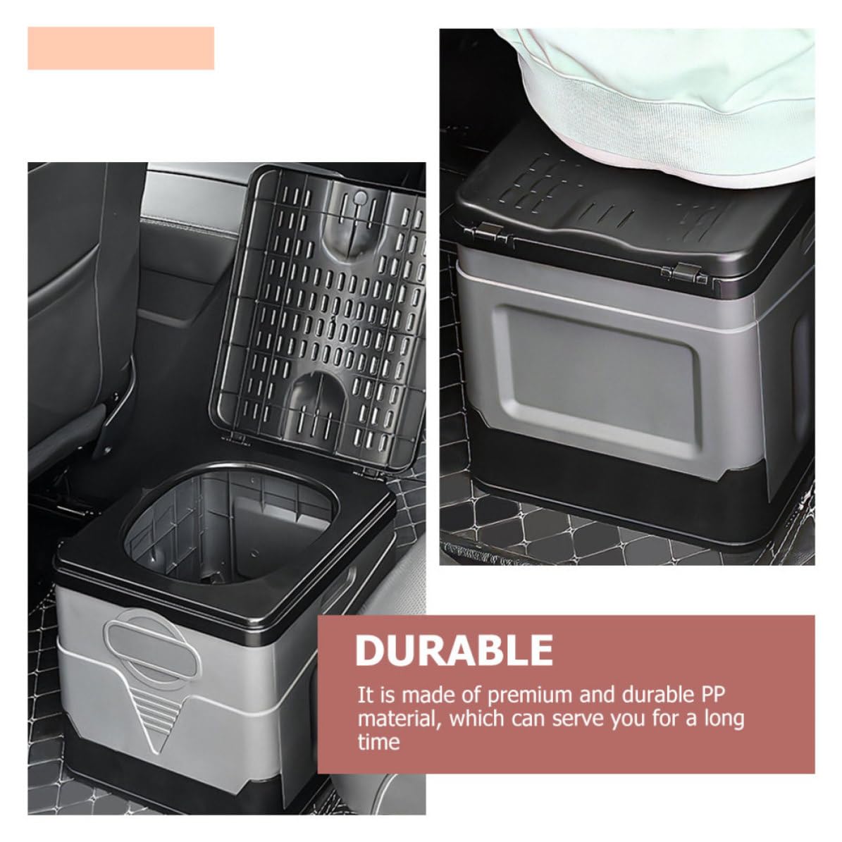 Inodoro de PP Resistente Buena Capacidad de Carga Plegable Portátil Orinal de Viaje para Coche y Camping Adecuado para Emergencias y Uso al Aire Libre