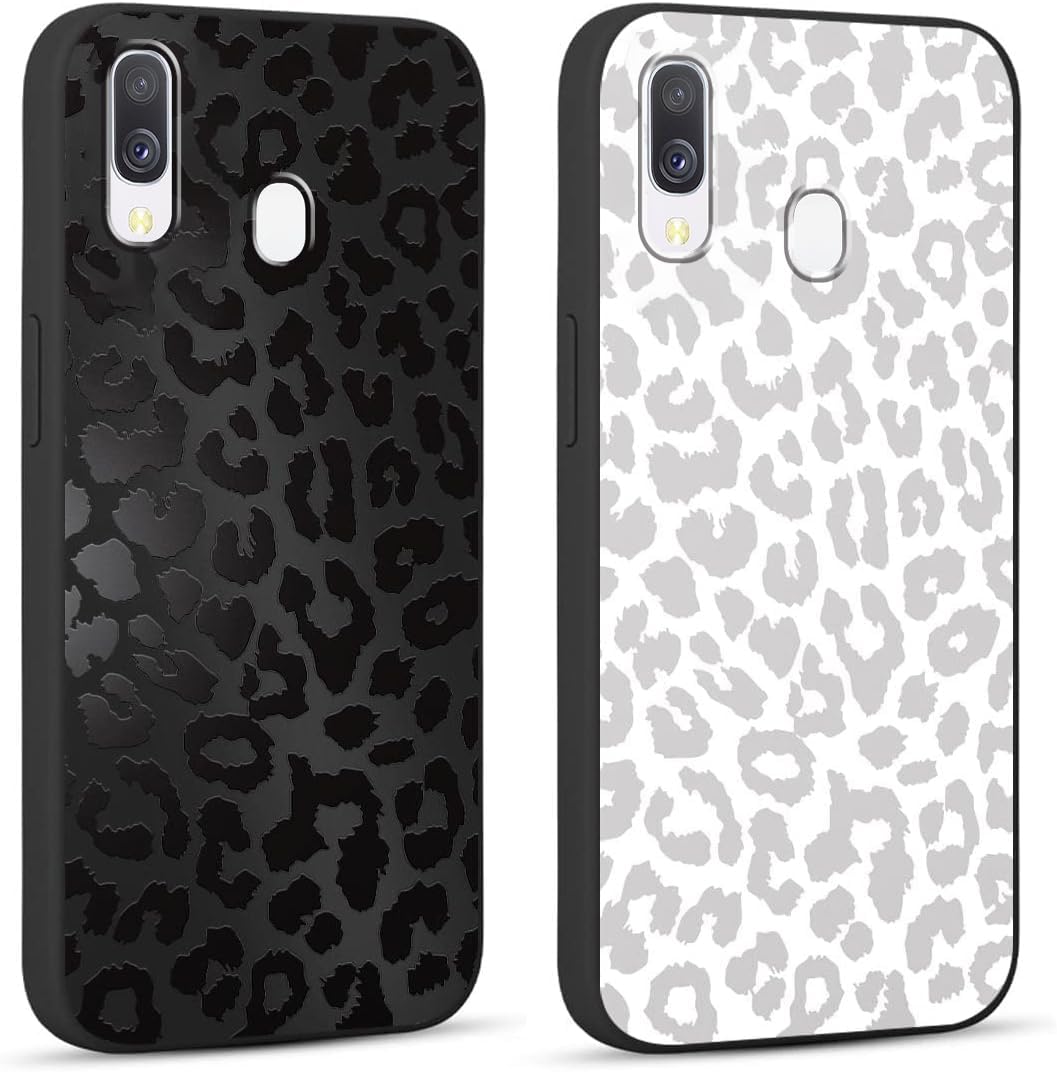 Yoedge 2 pièces Coque pour Samsung Galaxy A40 5,9" Motif de Lmprimé Léopard Étui, Noir Aesthetic Design Housse de Téléphone TPU Silicone Souple Antichoc Bumper Protection Case Cover pour Samsung A40