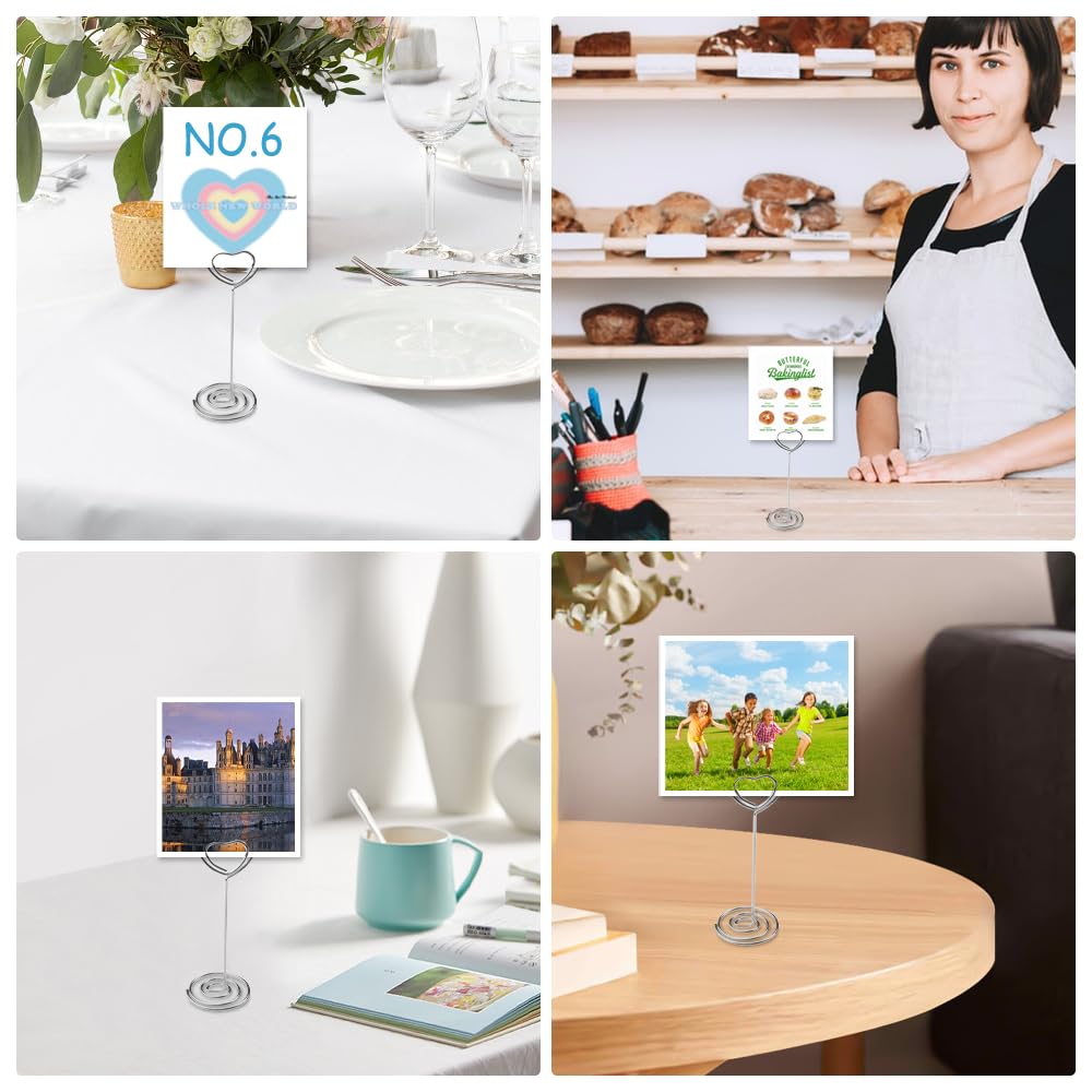 inodiref 12 Pièces Supports de Numéro de Table Forme de Coeur Photo Clip Memo Porte Carte Numéro de Table pour Photos, Nourriture, Mémos, Mariages, Restaurants, Anniversaires (Argent inodiref 12 Pièces Supports de Numéro de Table Forme de Coeur Photo Clip Memo Porte Carte Numéro de Table pour Photos, Nourriture, Mémos, Mariages, Restaurants, Anniversaires (Argent