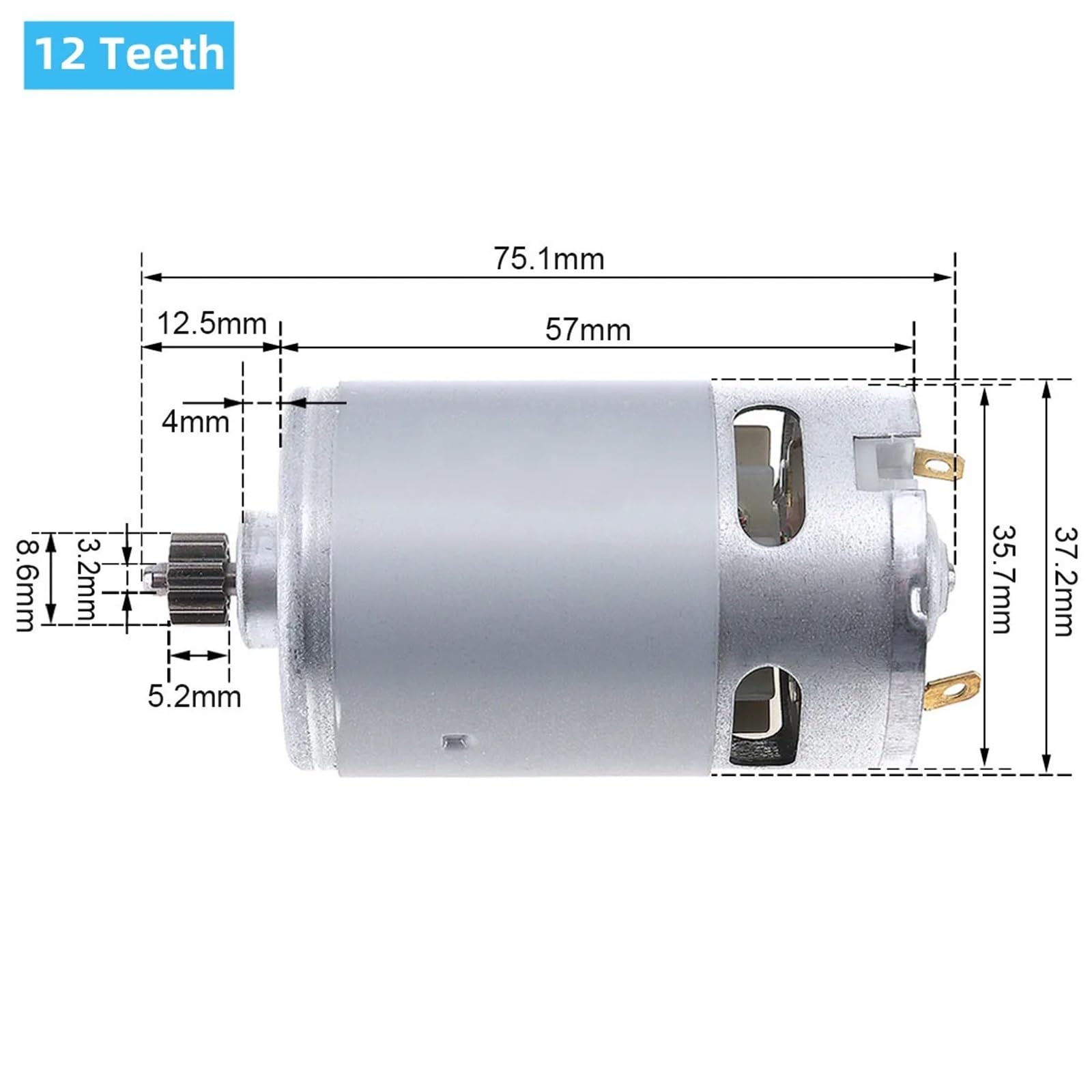 RS550 silnik prądu stałego 10,8 V/12 V/16 V/18 V/21 V, mikrosilnik elektryczny z przekładnią skrzynią biegów wysoki moment obrotowy 9/11/12/13/14 zębów do wiertarki (12 cz. , 10,8 V)