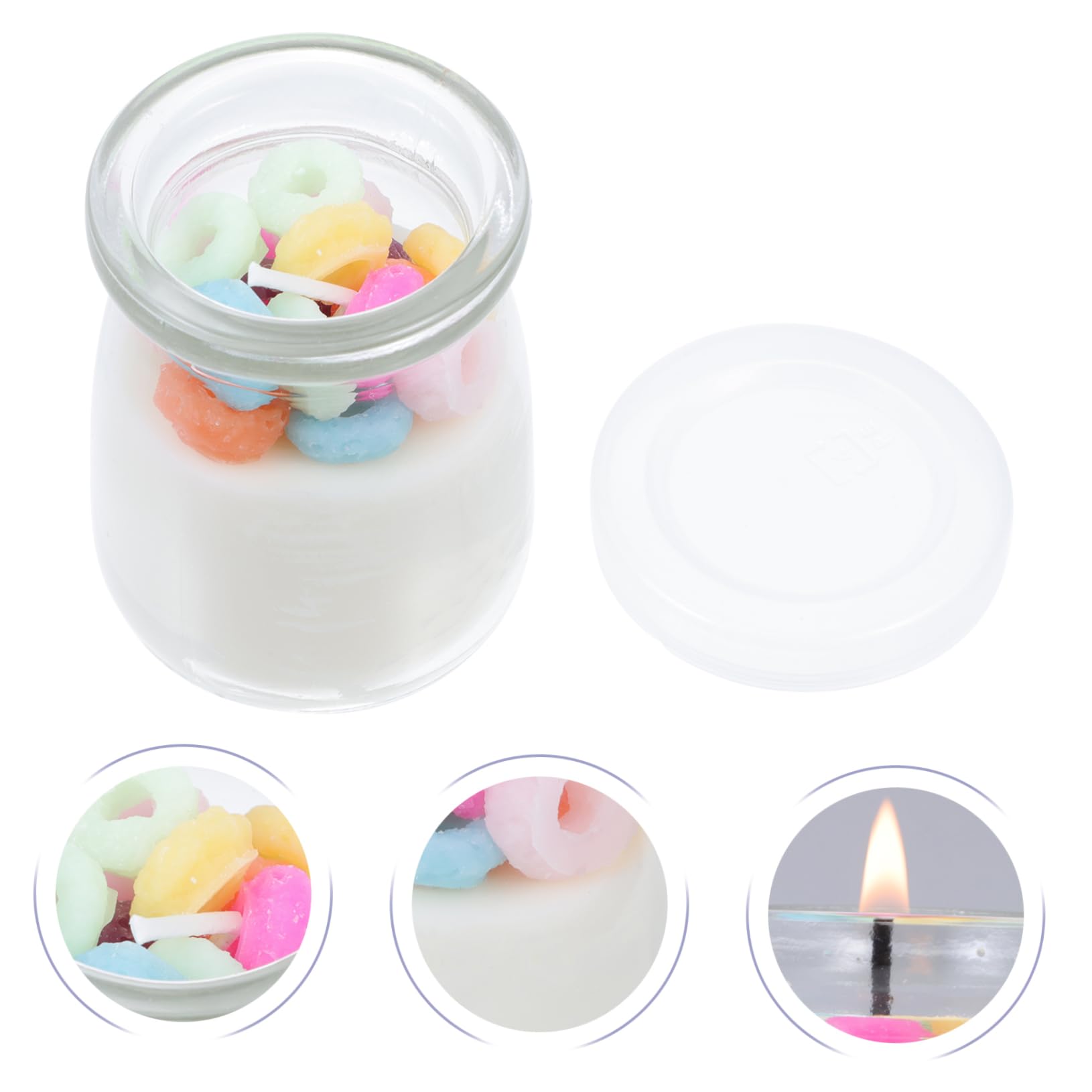 2 Stück Duftkerze im Donut Design Sojawachs mit Fruchtigem Oolong Aromatherapie Kerzenbecher für Partys und Festliche Anlässe