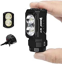 Mini lanterna recarregável de 1800 lúmens com ímã WUBEN E7 - lanterna EDC superbrilhante de 6 modos, LED recarregável Typ-C; lanterna de bolso IP68 para uso com farol, resgate, acampamento