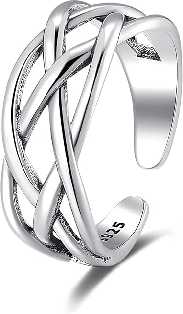 925 Sterling Silver Adjustable Thumb Ring Vintage Celtic Knot Open Finger Ring for Women