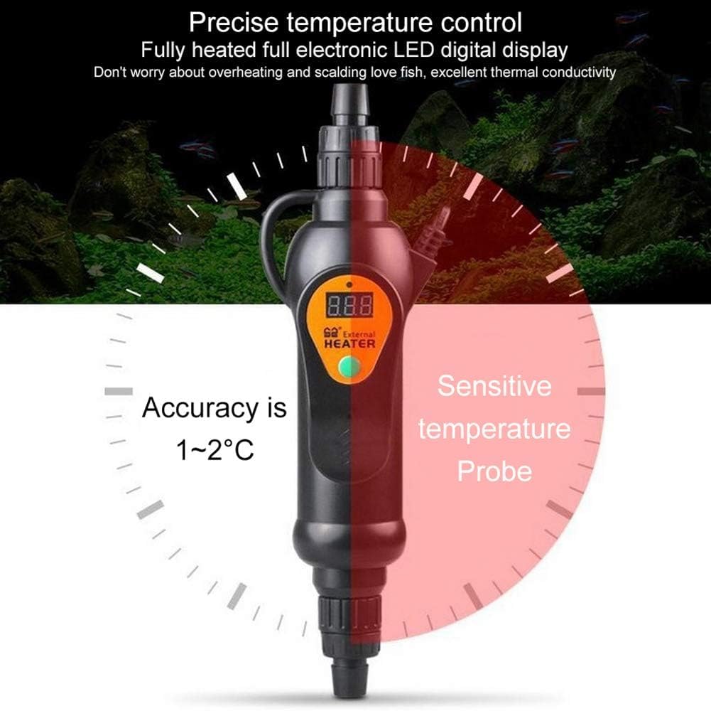 300w / 500w Fish Tank Scaldabagno Controllo della Temperatura Regolabile Acquario Riscaldatore Esterno Display Sensibile, EH500